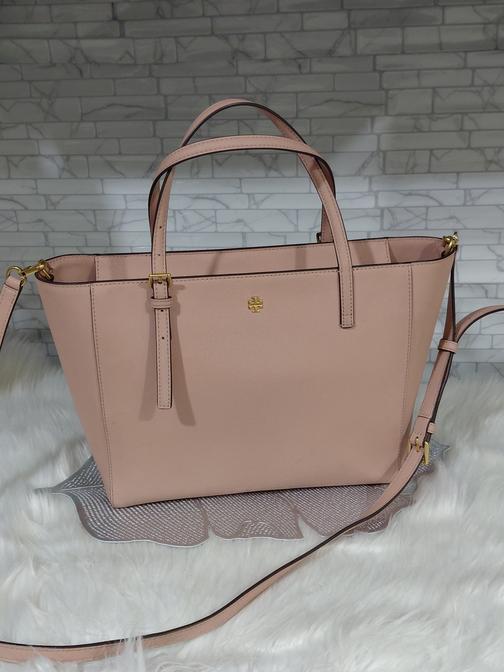 Tory Burch Blush Pink Leather Tote Bag